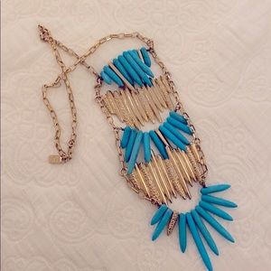 Kara Ross, Turquoise and Gold Drop Necklace